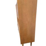 Buffet, meuble bar vitré vintage en bois