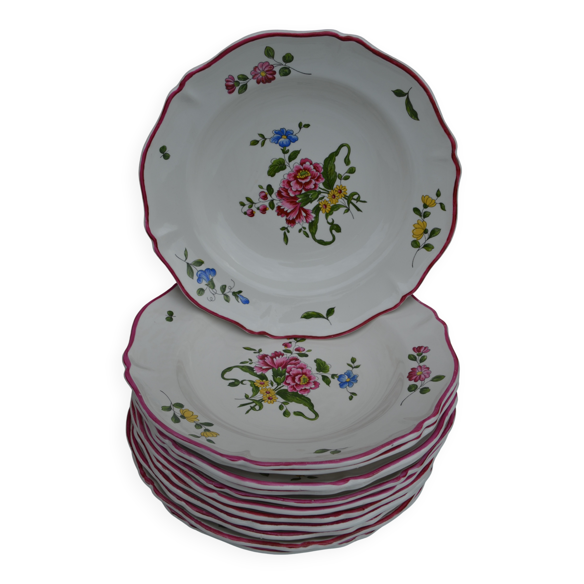 12 hollow plates Vieux Saint Amand 1713