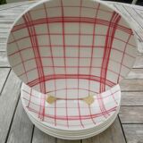 Lot de 6 assiettes creuses Moulins des Loups et Orchies torchon