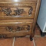 Louis XV style chest of drawers in solid oak