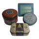 4 old boxes Vichy old tin boxes deco retro kitchen grocery store restaurant