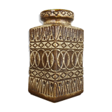 Fat lava pottery floor vase, Bodo Mans Bay Ceramics, Germany, 1970s