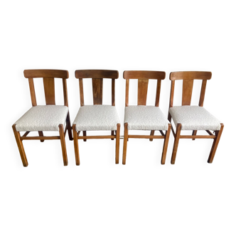 Set of 4 bistro chairs covered with ecru curls