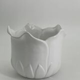 Vintage white porcelain tulip-shaped pot holder