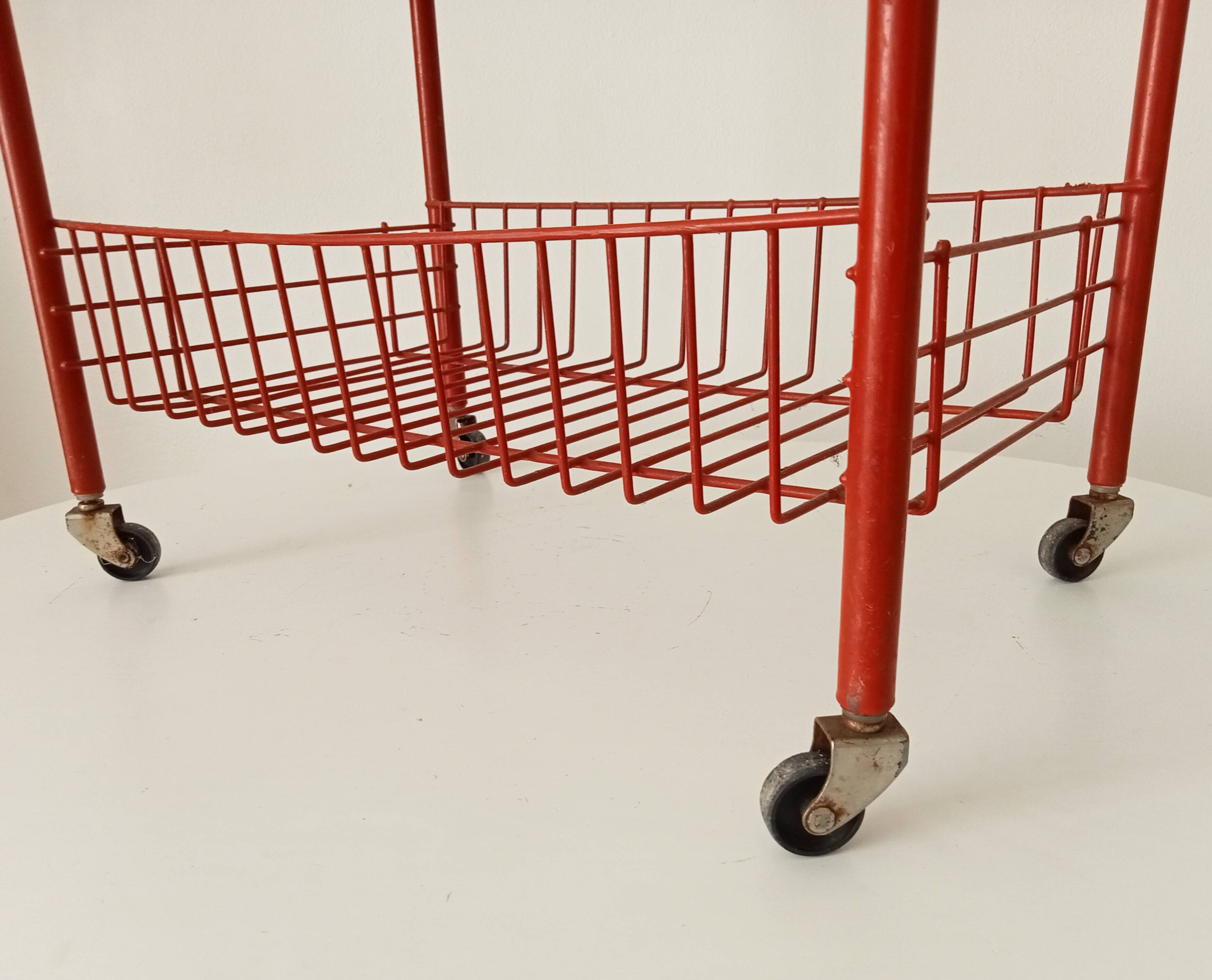 Vintage rolling dessert trolley