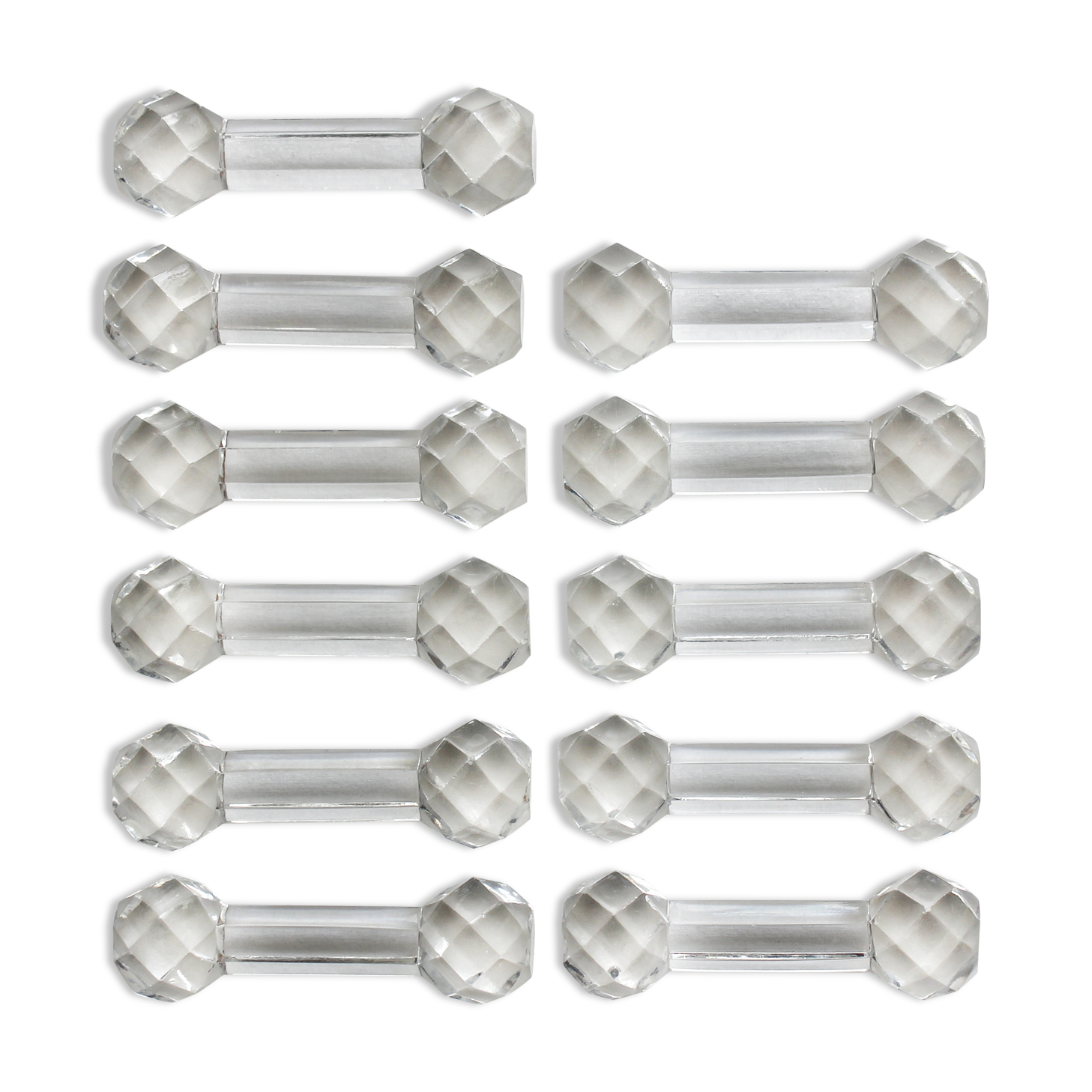 11 vintage faceted crystal knife holders