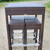 Garden furniture a standing table and 4 stools