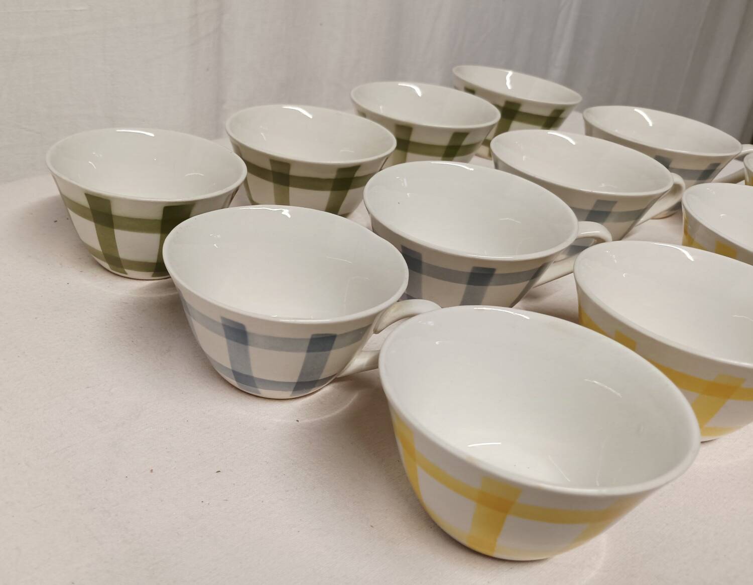 Lot of old cups Vintage tea towels