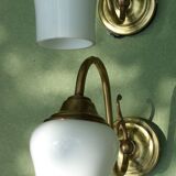 Pair of White Opaline Wall Sconces
