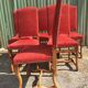 Vintage Louis XIII style chairs sheep bones in beech and velvet.