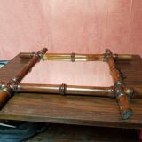 Ancien miroir bois style bambou décoration 43x48 vintage