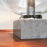 Mid-century glass and marble table lamp 3480 by Erco, 1960s.