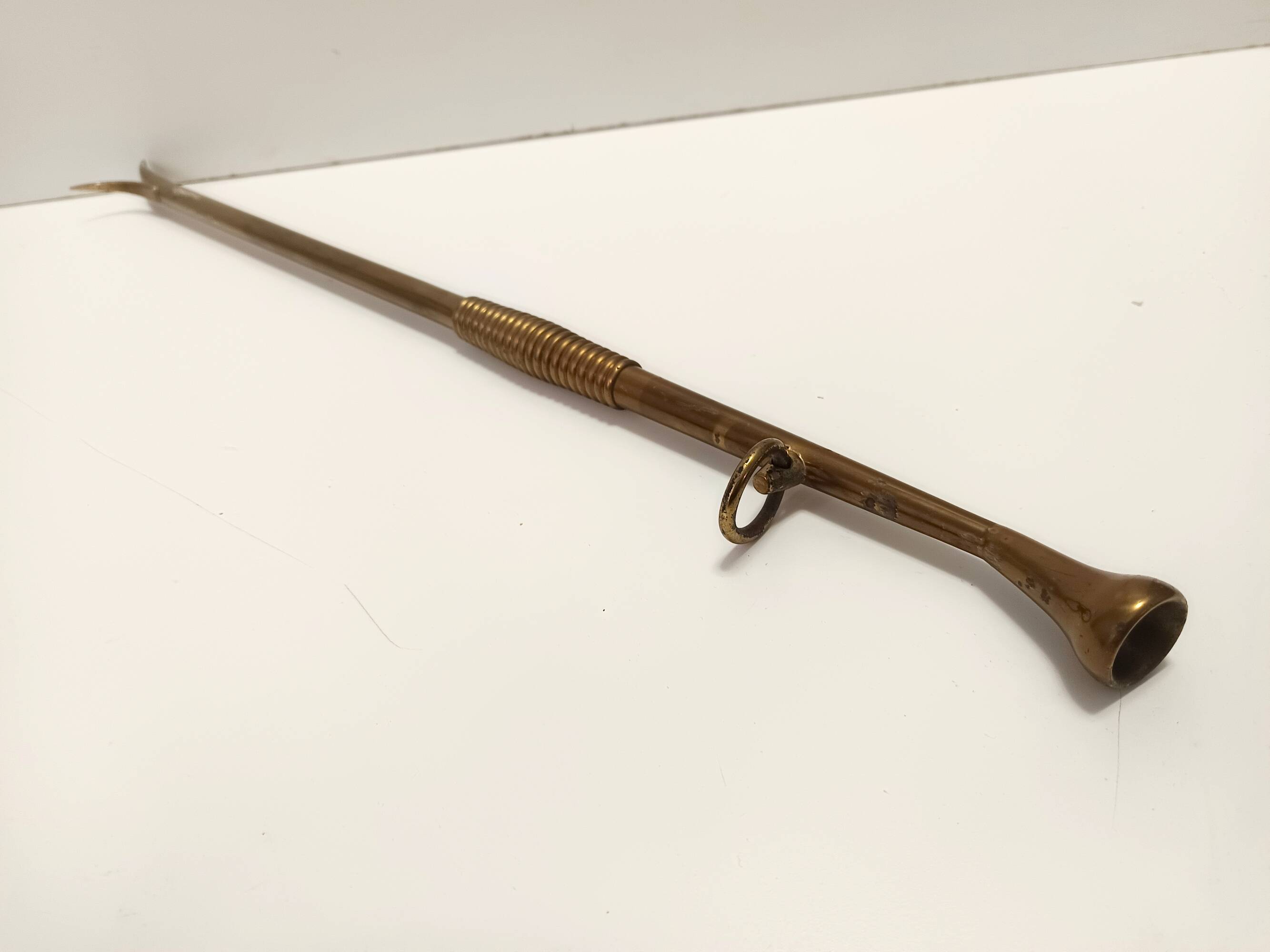 Brass, Iron and Thick Glass Fireplace Tools Set attr. to Fontana Arte