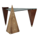 Bureau triangulaire sculptural – Pièce unique en loupes précieuses