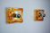 Pair of Murano Mazzega wall lights, orange frosted glass, Italy, 1970