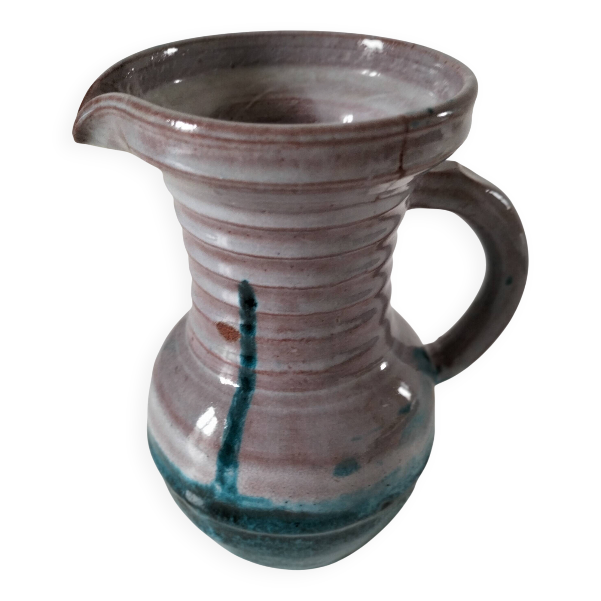 Glazed ceramic pitcher by Pichet Accolay, circa 1955–1965.