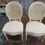 Beautiful set of six antique Louis XVI style chairs