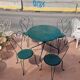 Salon de jardin en fer vert (1 table + 4 chaises)