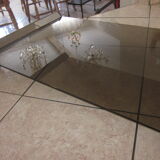 70's coffee table in smoked glass