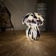 Mosaic black and white glass mushroom lamp