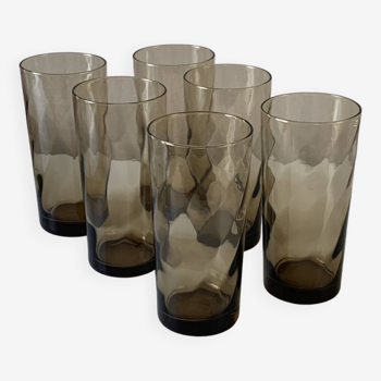 Verres vintage en verre fumé