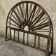 Vintage peacock tail bamboo rattan headboard from the 60s