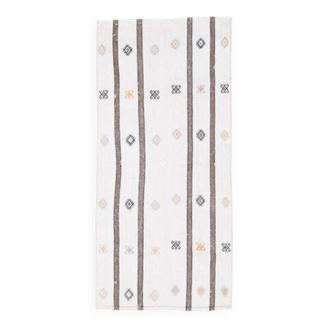 Flat vintage kilim hallway rug