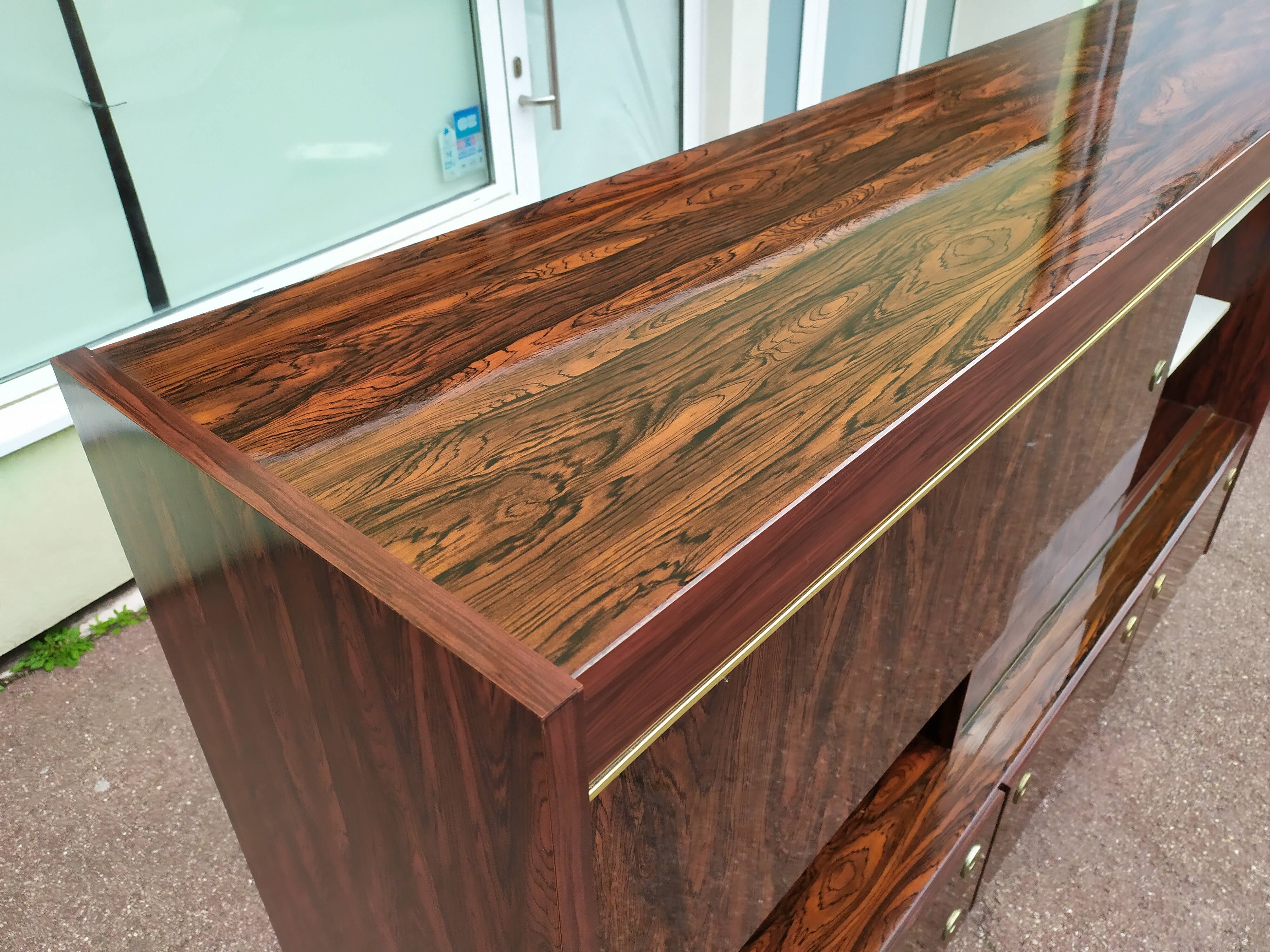 Danish rosewood buffet showcase bar - 1970