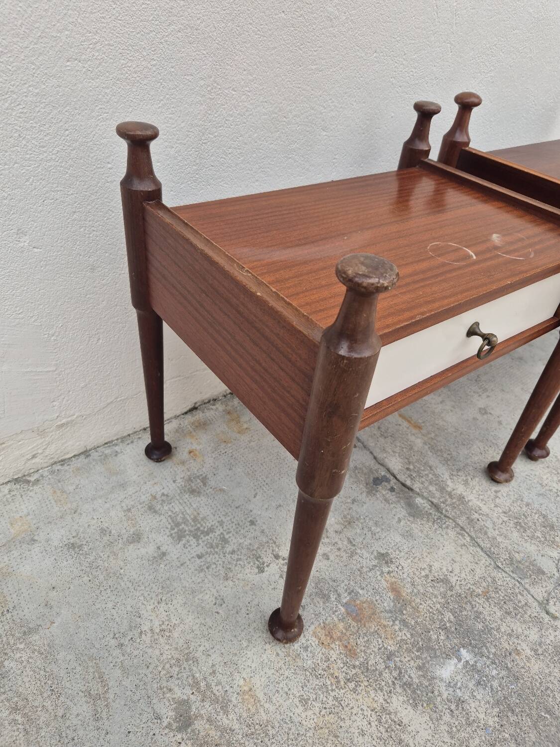 Pair of vintage 1970s Scandinavian style bedside tables