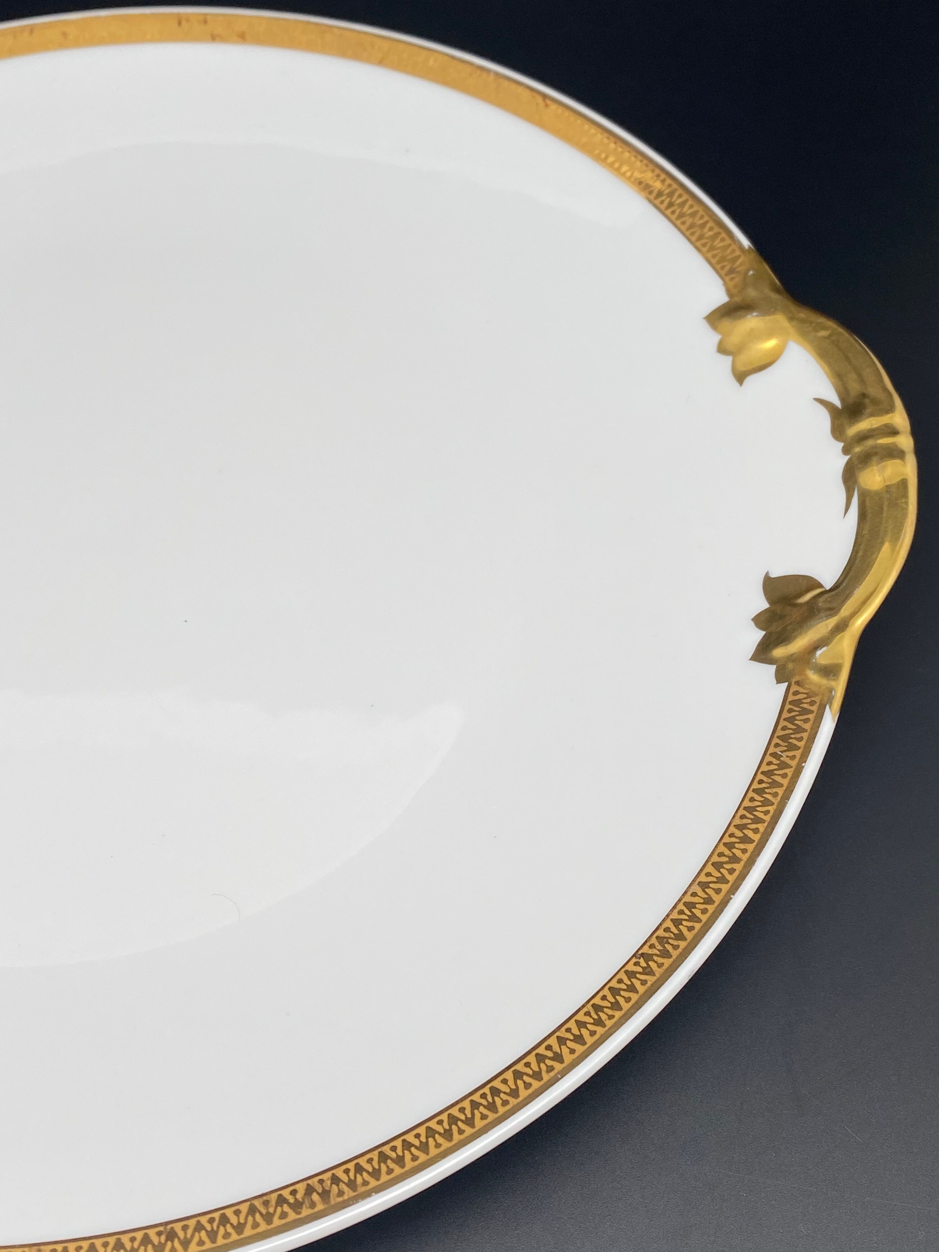 Serving dish with cakes Limoges gold edging