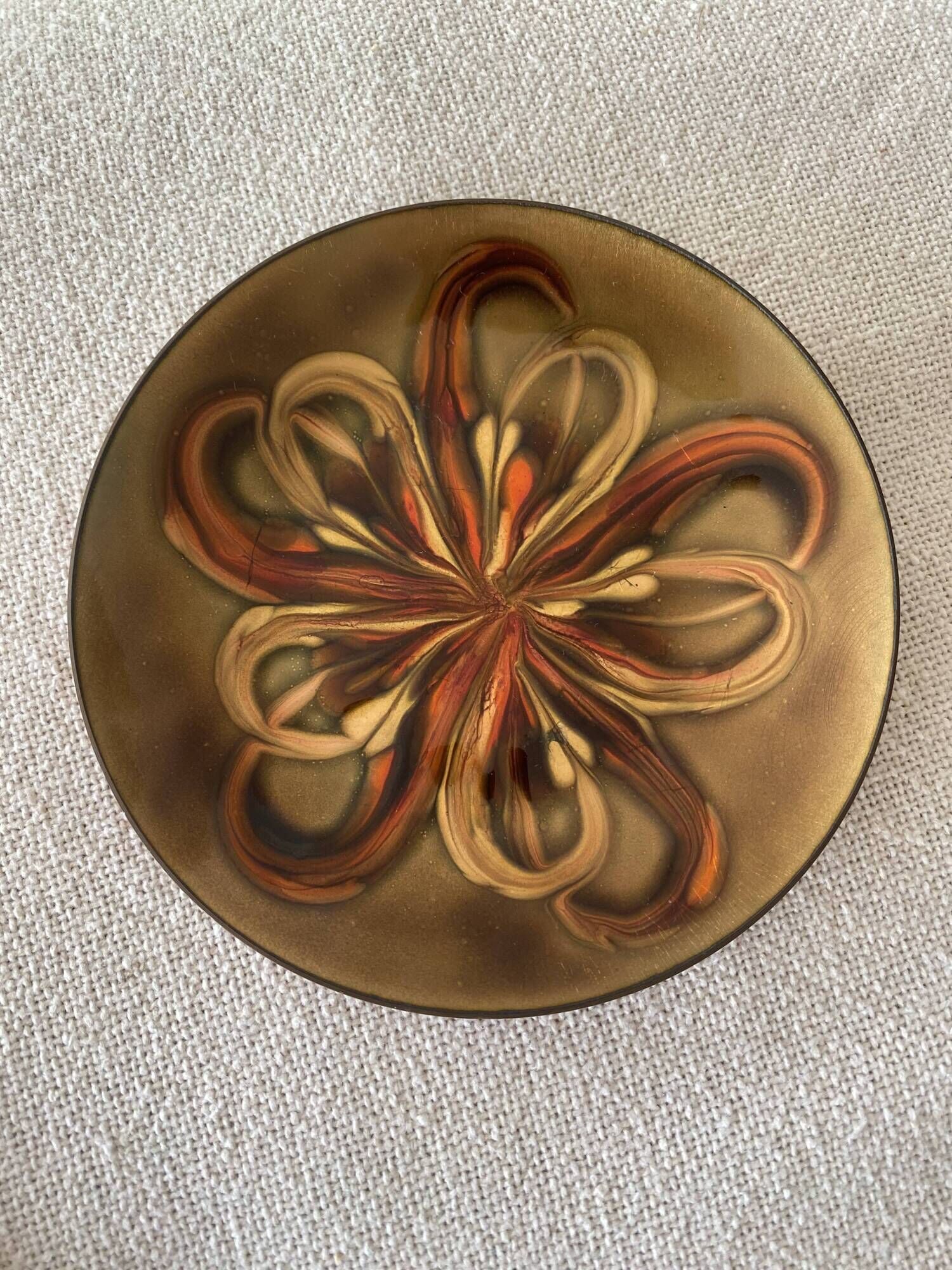 Vintage enameled copper pocket tray Kubasek Schiller Australia