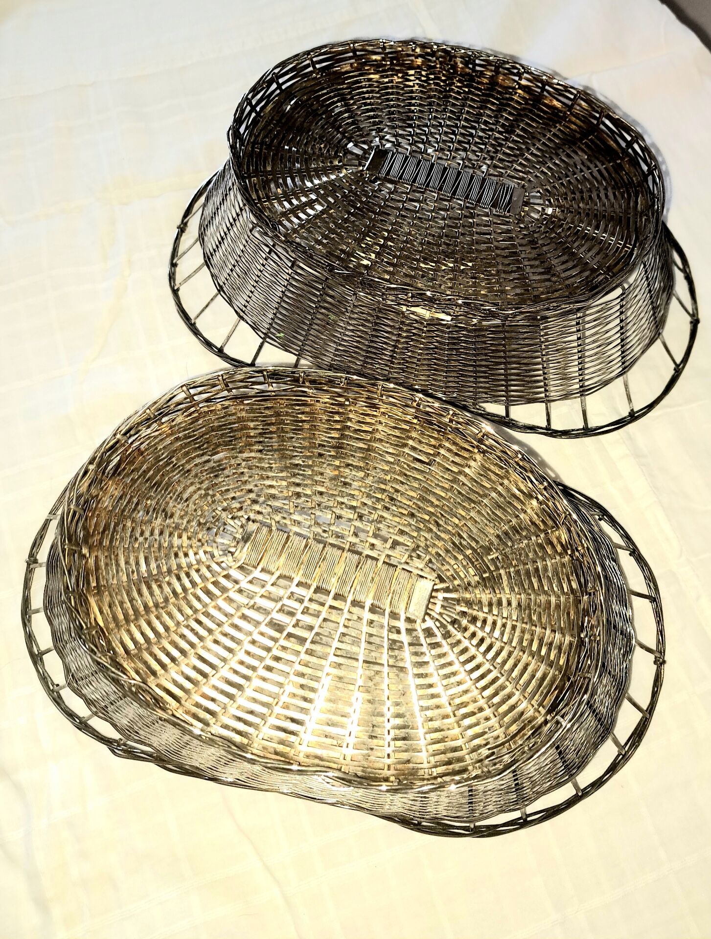 Two silver-plated baskets. Victorian style. Year 1960.
