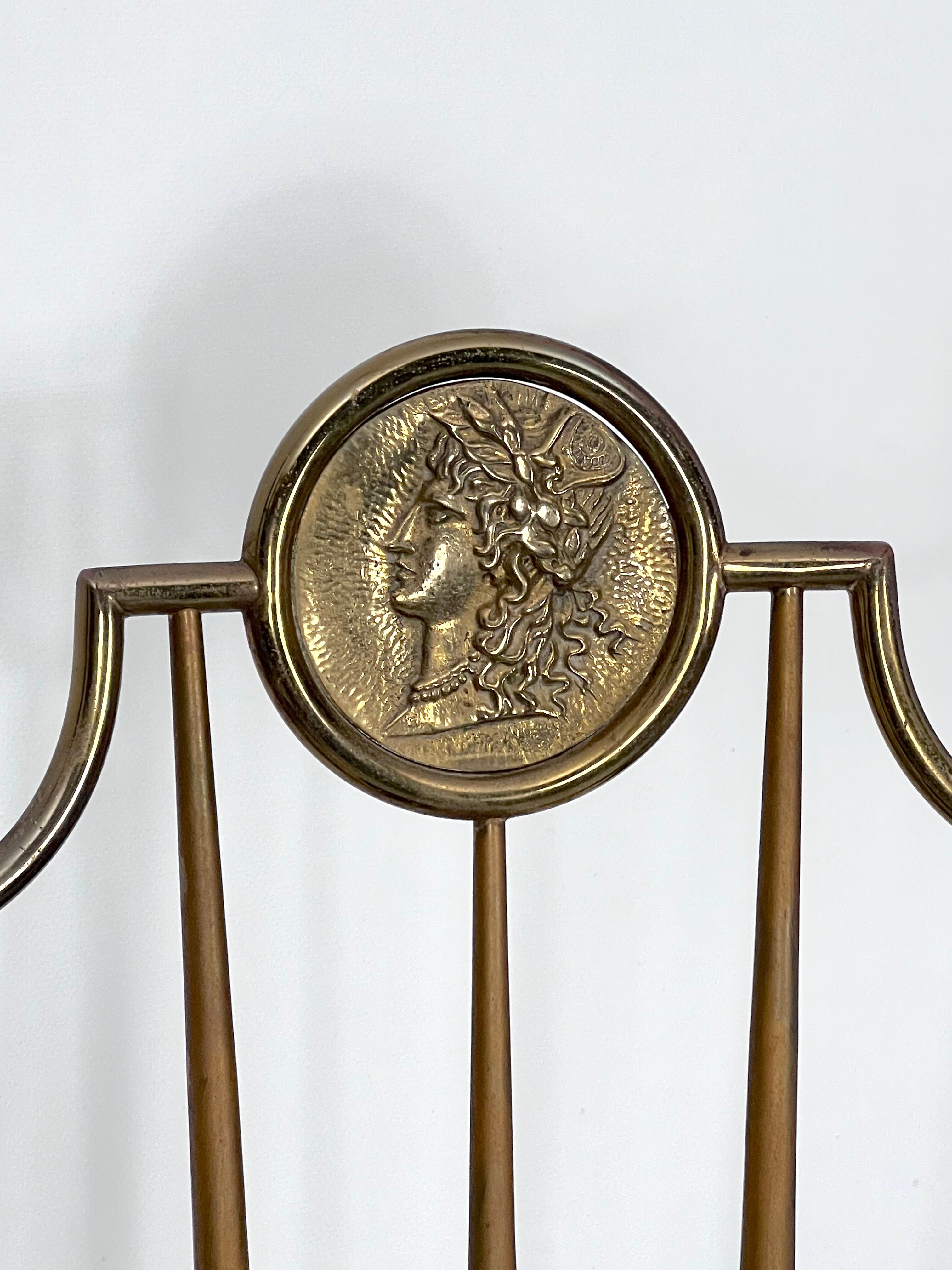 Vintage pair of Brass Tall Chairs from Chiavari, Italy 1950s