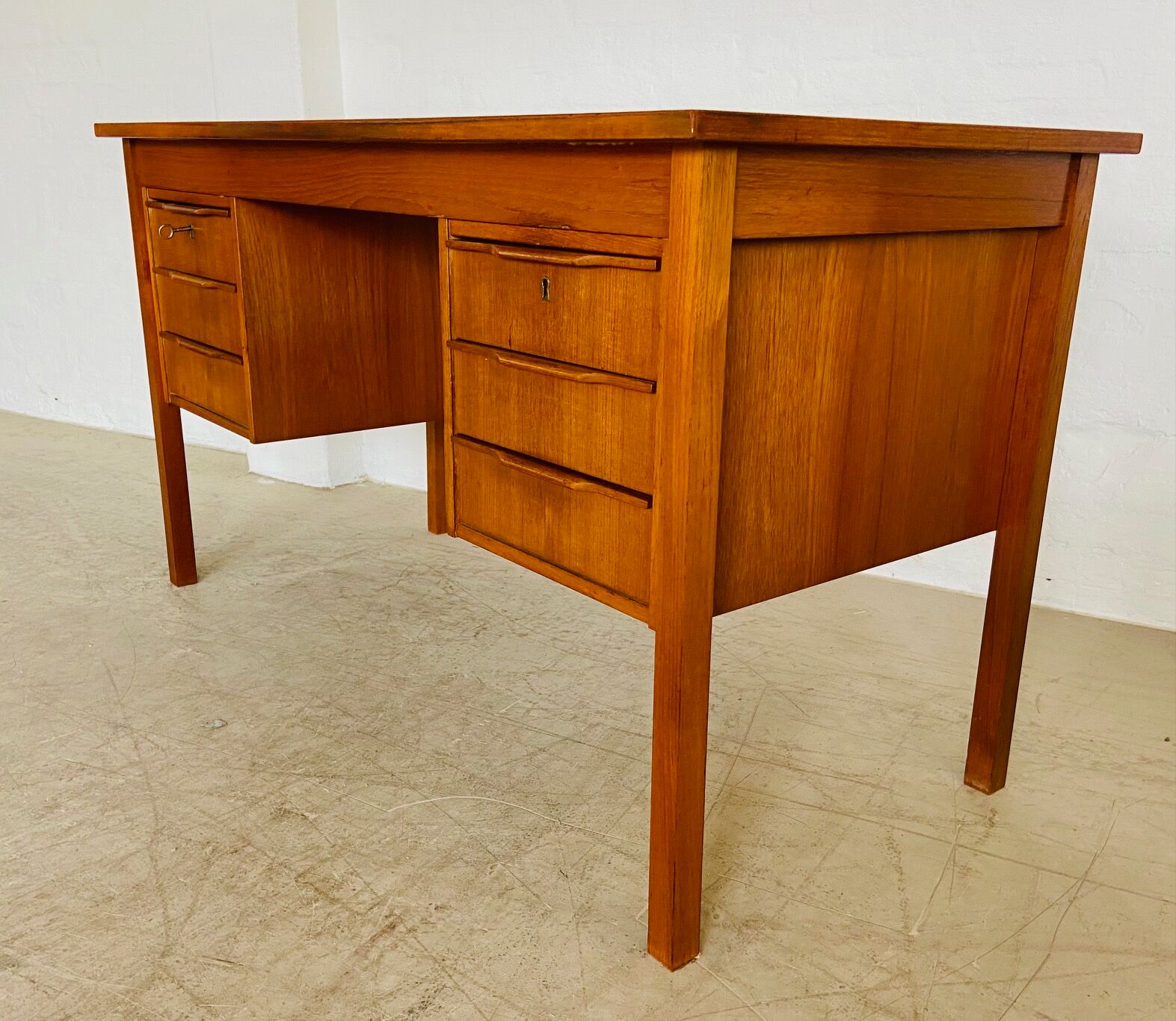 Vintage retro Danish mid-century teak desk by Bent Silberg Møbler 1960s