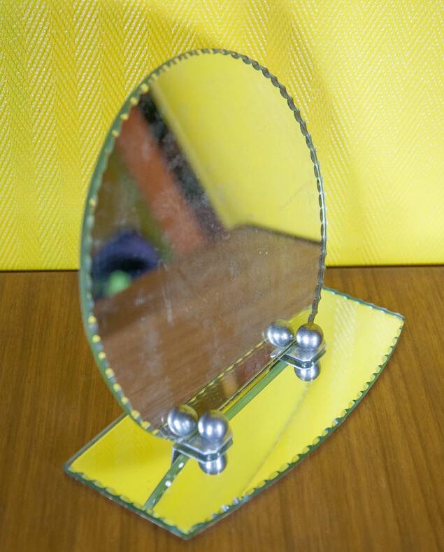 Art deco mirror, table mirror, mirror, vanity mirror, boudoir, beveled mirror, 30's