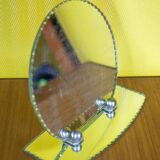 Miroir art déco, miroir à poser, miroir glace, miroir de courtoisie, boudoir, miroir biseauté, 30's