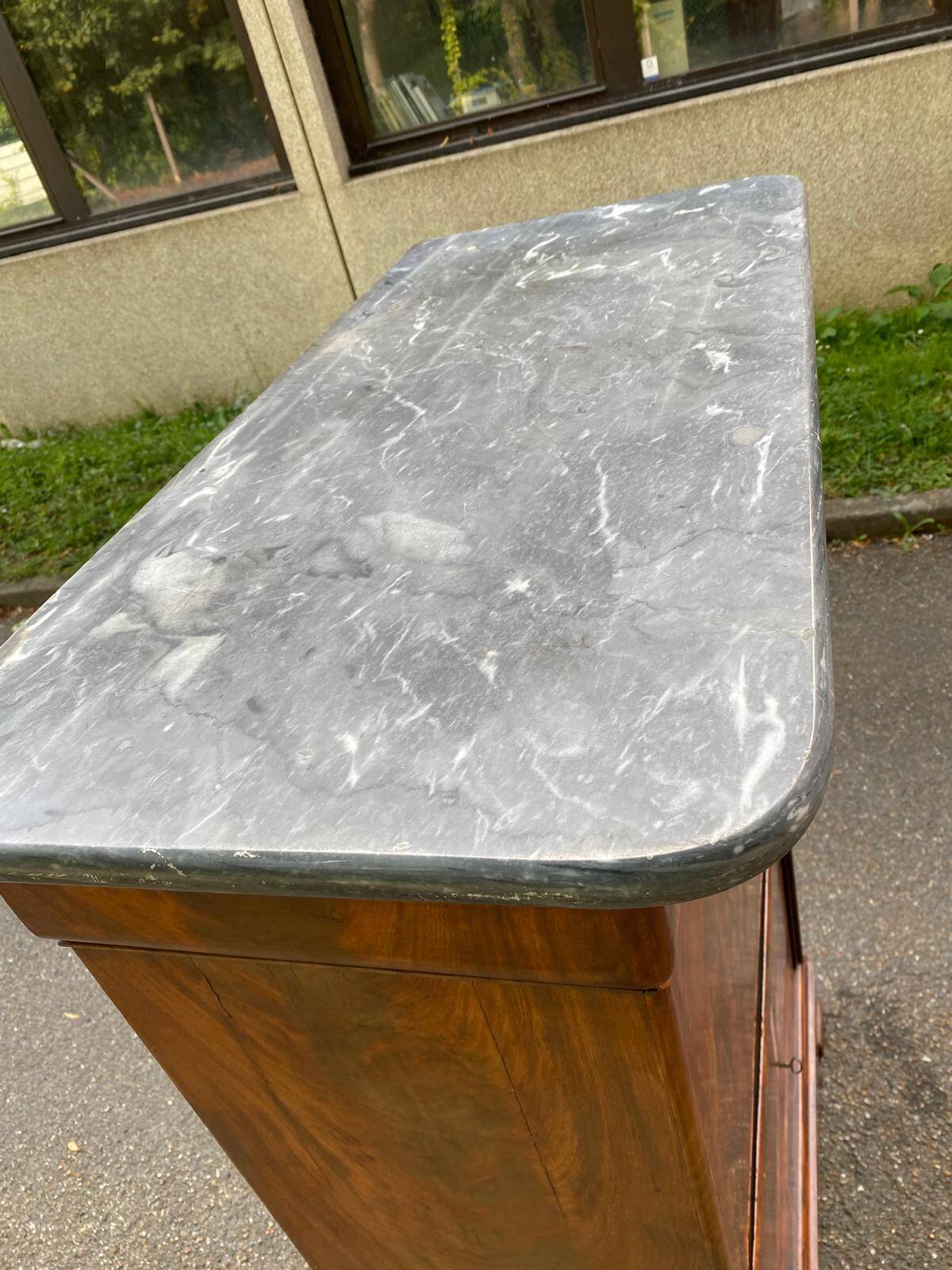 Louis Philippe burr walnut and marble secretary from the 19th century