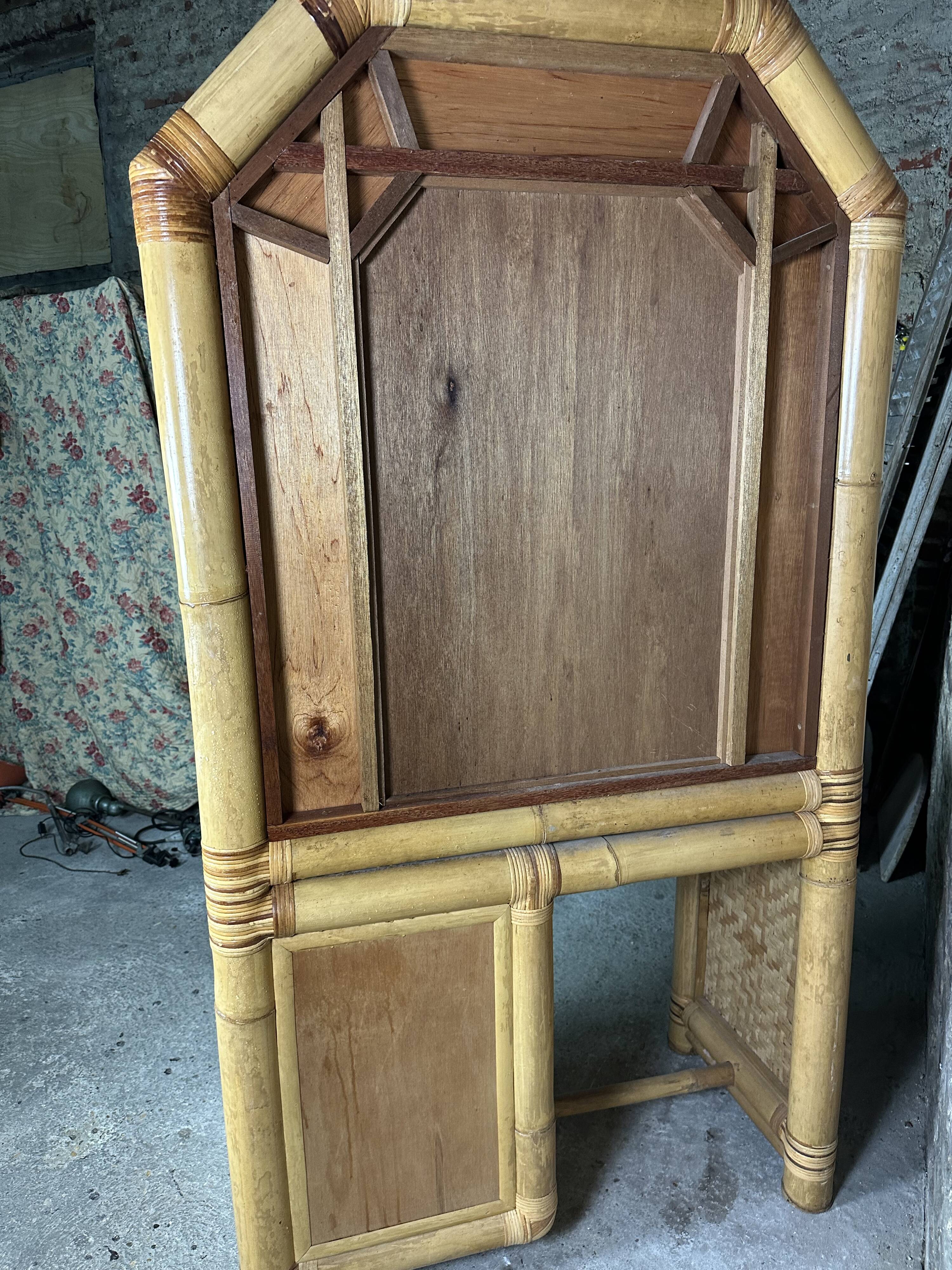 Coiffeuse en bambou vintage 1970