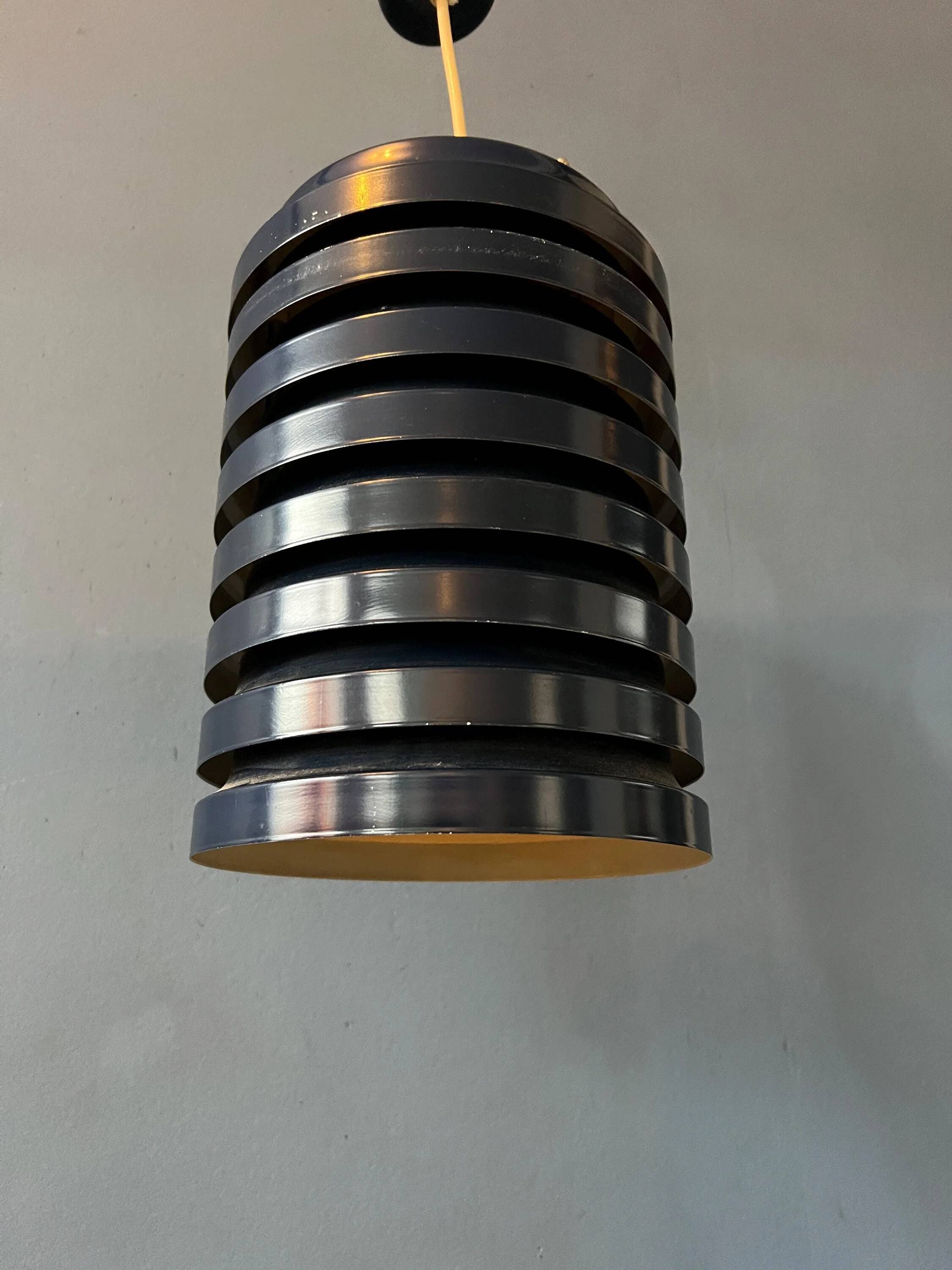 Vintage blue Danish mid-century pendant light