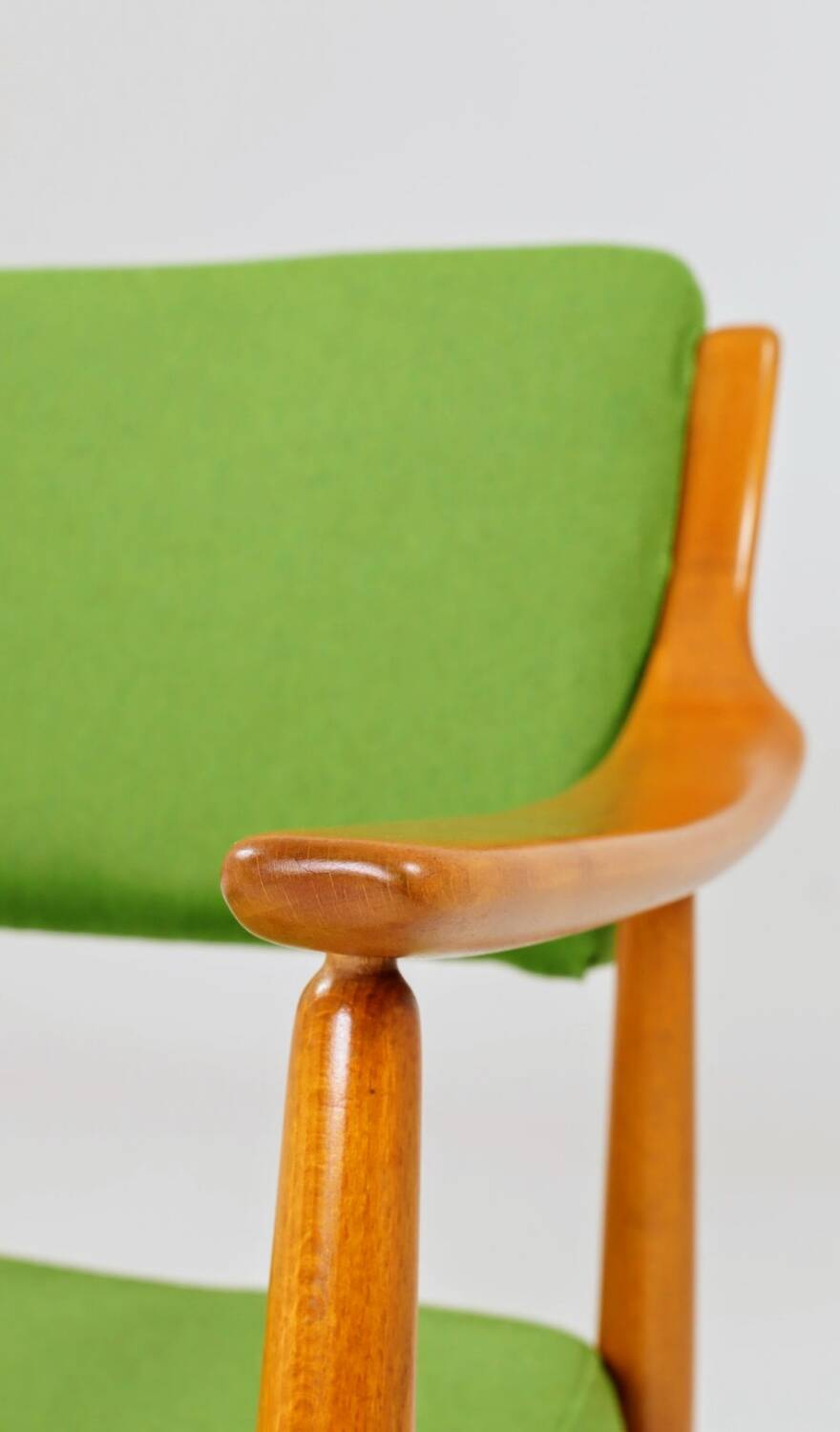 Vintage green wool office chair 1970