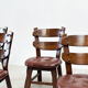 Ensemble de six chaises de salle à manger brutalistes françaises
