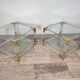 Set of 2 coffee tables in acrylic glass and brass, 1970s