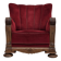 1950s, Danish relax armchair, furniture velour, carved oak wood.