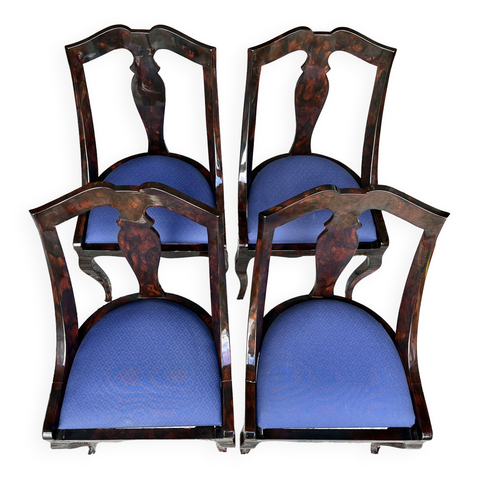 Set of 4 Eric Maville gondola chairs 1980