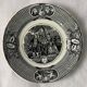 6 black dessert plates Old and Johnston Bordeaux 19th century astrology