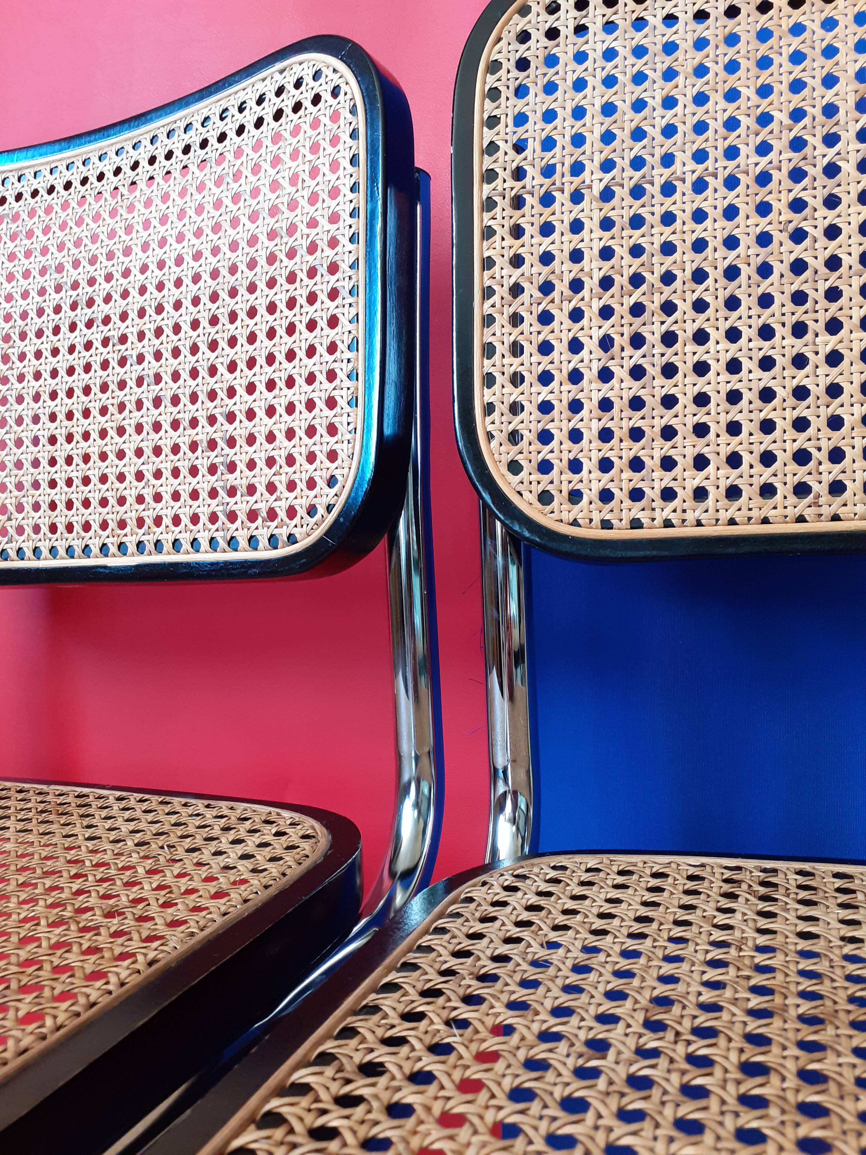 Series of 4 chairs B32, Marcel Breuer design