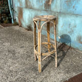 High rattan wicker bar stool from the 60s