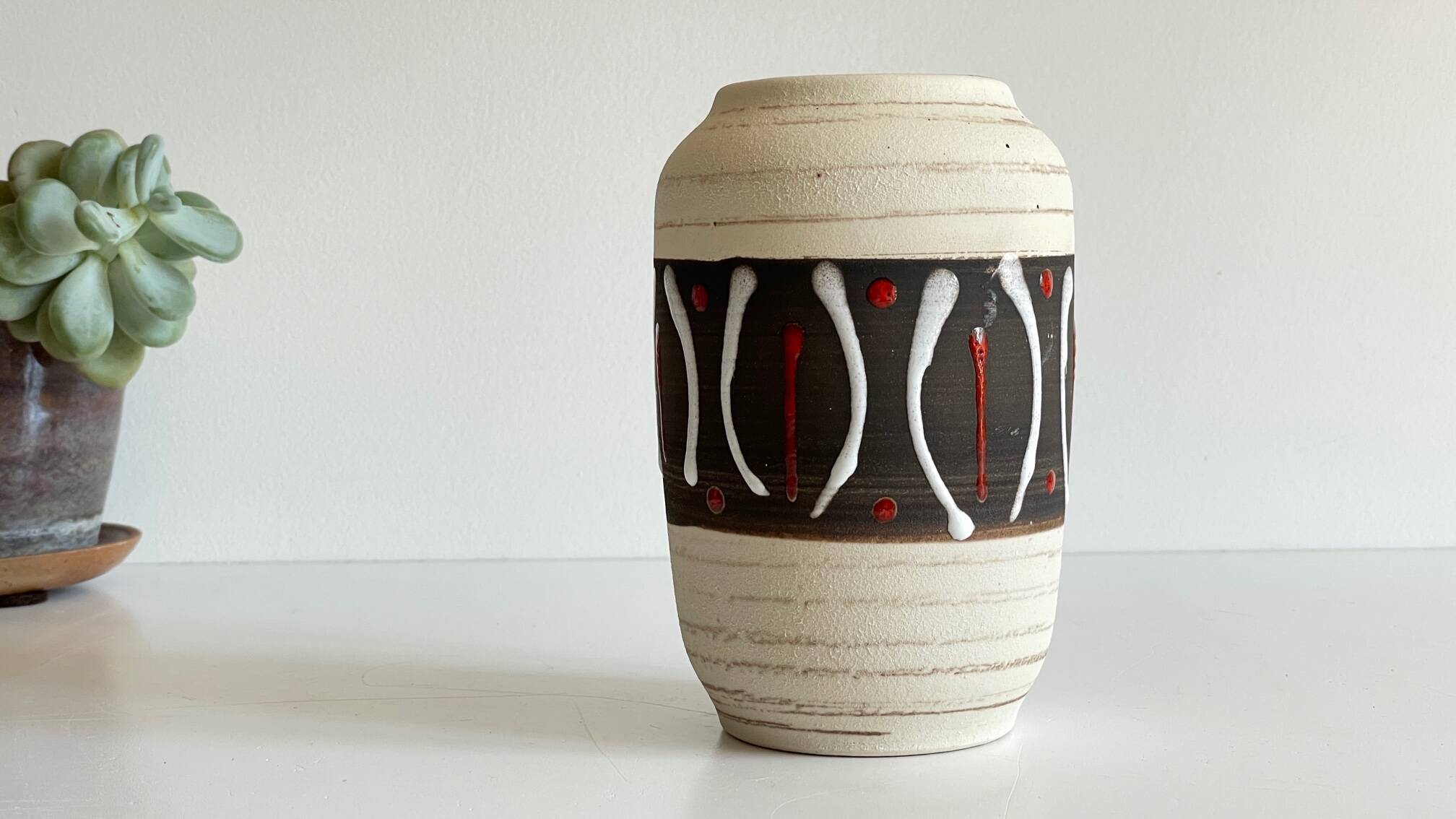 Handmade ceramic vase from the 1950s