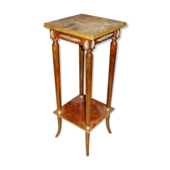 Sellette Napoléon III, marbre et piètement bois, 31 x 77 cm