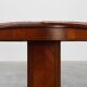 Oval Art Deco Side Table in Walnut with Marble Top by De Coene, Belgium